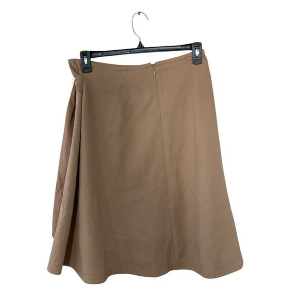 Ann Taylor Khaki Wrap Skirt Womens 8 Buckle Minimalist A-Line Casual Workwear - Picture 5 of 8